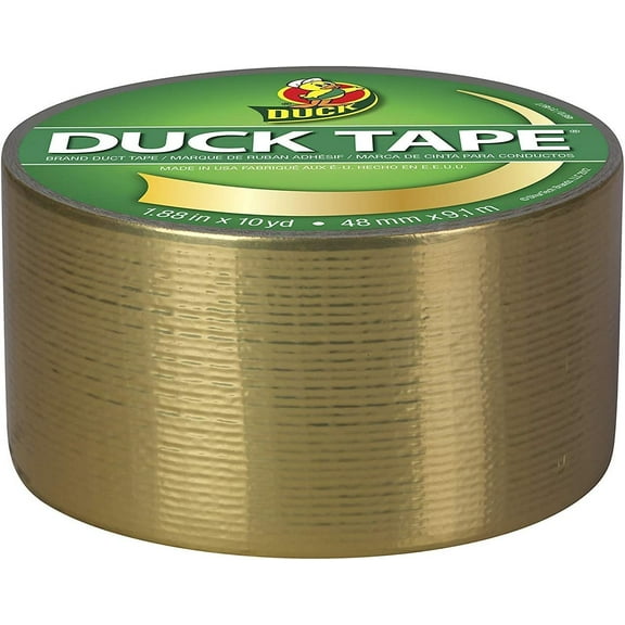 Duck Brand 280748 Metallic Color Duct Tape, Gold, 1.88 Inches x 10 Yards, Single Roll New Version