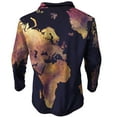thumbnail image 5 of Herrnalise Men Casual Printing Turndown Long Sleeved Button Pocket Outwear Jacket Purple, 5 of 5