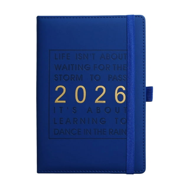 Dvruxg Daily Planner (January to December) – 365 Day Agenda Book with Hourly Schedule, Calendar Pages, Ribbon Bookmark & Elastic Pen Loop – Soft Leather 12-Month Organizer