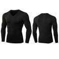 thumbnail image 3 of SHTXOZHI Mens Thermal Underwear Tops Long Sleeve V Neck Basic Undershirts Solid Color Soft Shirt, 3 of 4
