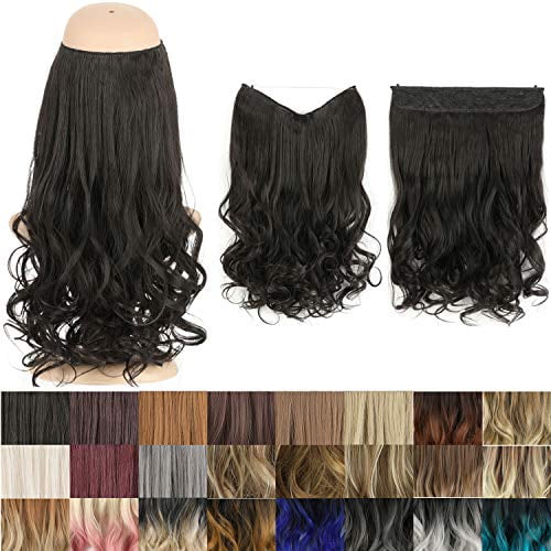 GIRLSHOW Halo Hair Extensions 24 Inch Oz Curly Wavy Long Invisible Transparent Wire Adjustable Size Heat Resistance Fiber No Clip Hairpieces for Women (Natural Black -#113A, 24 Inch) GIRLSHOW Halo Hair Extensions 24 Inch Oz Curly Wavy Long Invisible Transparent Wire Adjustable Size Heat Resistance Fiber No Clip Hairpieces for Women (Natural Black -#113A, 24 Inch)