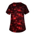 thumbnail image 5 of Valentines Day Scrub Tops Women Loose Short Sleeve Cute Valentine Love Printed Scrubs Hoilday V Neck Scrub Shirts Medical Nurse Workwear Nursing Uniform with Pockets Wine 2XL, 5 of 6