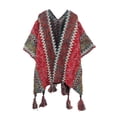 thumbnail image 2 of MSJUHEG Kimonos for Women,Poncho Sweater Women,Cape Coat for Women,Shawl Wraps for Women,Wrap Cardigan,Nationl Colourful Splice Poncho Knitted Shawl Scarf Hot Pink A, 2 of 4