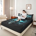 thumbnail image 4 of Castle Fairy Abstract Skull Twin Sheet Sets 3pcs for Teens Adults,Gothic Style Twin Fitted Sheet Microfiber,Gradient Lightning Breathable Flat Sheet,Super Cozy Room Decor, 4 of 7