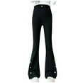 thumbnail image 2 of ATOGUTA Girls Flare Jeans Size 5T-15 Kids High Waisted Straight Leg Demin Pants Stretch Long Pants with Pockets Black, 2 of 6