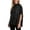 Black, variant on Women's Tops T Shirts Polka Blouse Batwing Sleeves Tie Front Draped Tunic Stand Collar Pullover Tees