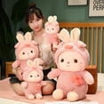 thumbnail image 6 of SSBSM Rabbit Doll Vivid Expression Fully Filling Soft Comfortable Adorable Companionship PP Cotton Bunny Transformed Pig Plush Doll for Gift, 6 of 8