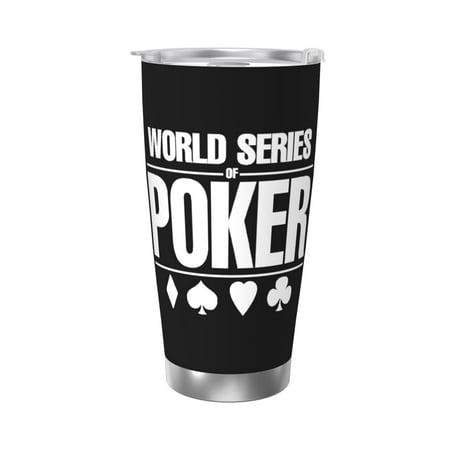 

A Day Without Poker 20 Oz Water Bottle Insulated Tumblers Stainless Steel Cups Double Wall Tumbler with Lid