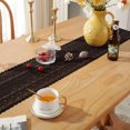 thumbnail image 3 of Hotian Macrame Knit Fall Table Runner with Tassel for Kitchen Dining and Home Decor Black 102"x9.5", 3 of 5