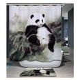 thumbnail image 2 of Cortina de ducha impermeable para baño, 180 x 180 cm, con estampado de panda y gancho, 2 of 4