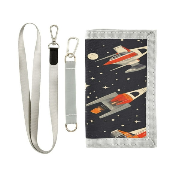 Cloth Purse Boys' Novelty Wallets Girls' Novelty Wallets Men's Wallets Women's Wallets Card Wallet Cash Wallet Student ID Bag Coin Wallet Orange Rocket
