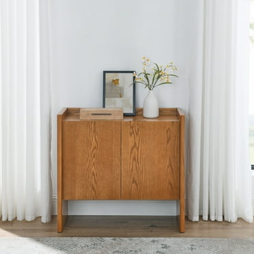 Walnut-colored Sideboard, Buffet Cabinet with Storage, Rustic Storage Cabinet for Entryway, Hallway, Living Room, Kitchen, Dining Room, Bedroom, 33.9"×15"×31.5"