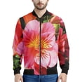 thumbnail image 3 of Chaqueta con cremallera y estampado de flores de alstroemerias para hombre, sudadera étnica con estampado 3D, chaqueta informal de calle, abrigo de manga larga con cremallera, 3 of 5