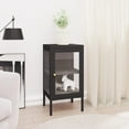 thumbnail image 1 of vidaXL Sideboard Black 38x35x70 cm Steel and Glass, 1 of 5