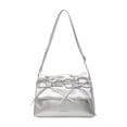 thumbnail image 1 of Bolso de mano para mujer con decoración de lazo, bolso informal elegante para mujer Plata, 1 of 8