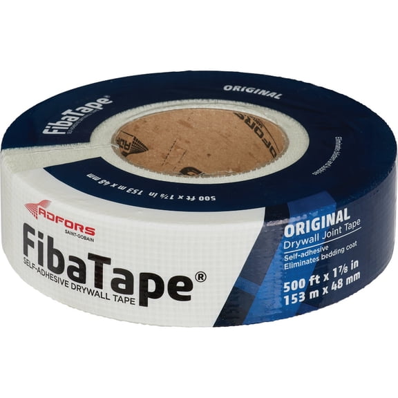 Saint-Gobain Fibatape Drywall Joint Tape 1-7/8 " X 500 ' White Self Adhesive — Residential Use, Standard Application