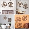 thumbnail image 6 of DEEPCRAFF vintage wall decor Wagon Wheel Wall Decor Light Brown 2pcs, 6 of 7