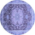 thumbnail image 1 of Ahgly Company Machine Washable Indoor Round Abstract Blue Modern Area Rugs, 3' Round, 1 of 4