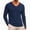 Dark Blue, variant on Frnrwgo Mens Thermal Base Layer Long Sleeve Shirts Solid Color V-Neck with Thumbholes Fall Winter