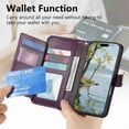 thumbnail image 6 of For Motorola Moto Edge 60 5G Wallet Case with Card,PU Leather Phone Case Flip Protective Cover Wrist Strap Zipper Credit Card Slots Magnetic Snap Protective Cover,Purple, 6 of 7