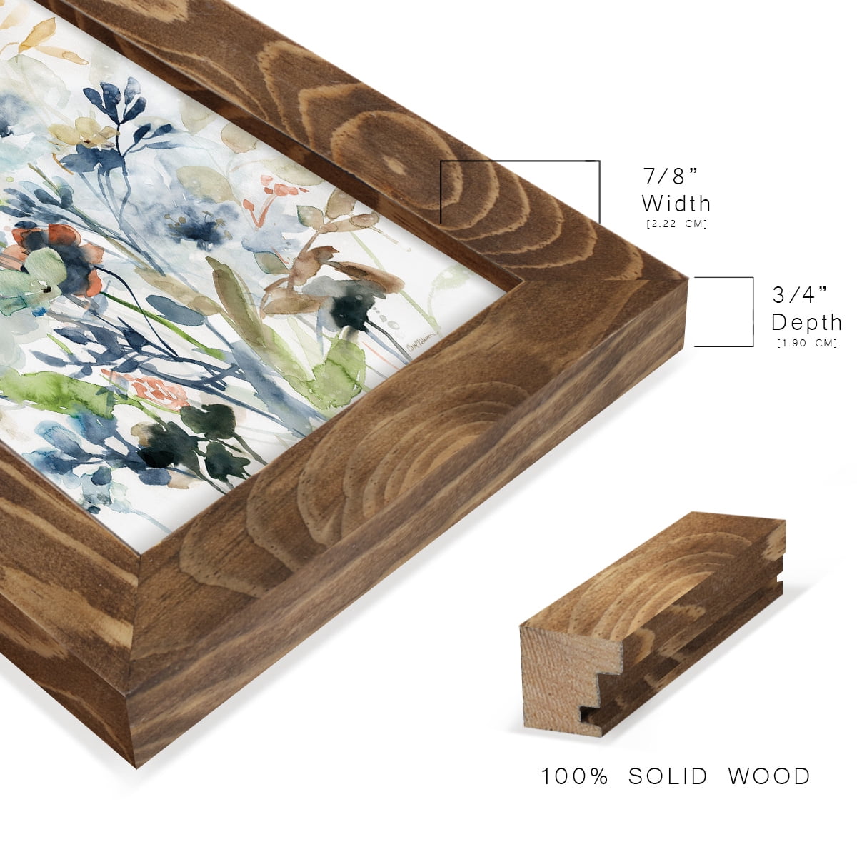 Holland Spring Mix -Framed Print w/glass-Walnut