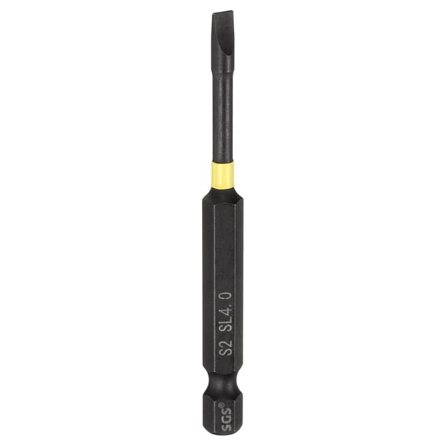 Uxcell SL4 Slotted Impact Screwdriver Bits 1/4" Hex Shank 3" Long Magnetic Bit