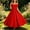 Red, variant on SERTGUTR Girls Dress Satin Ball Gown Off Shoulder Bow Short Sleeve V-Neck Ankle Dress Wedding Birthday Party Pageant Floor Length Special Occasion Dress