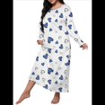 thumbnail image 1 of Camisón de Larga para Mujer, Estampado, Camiseta, Vestido de Dormir Amor Azul 5XL, 1 of 3