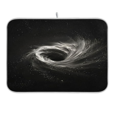 

Dish Drying Mat Kitchen Counter Black Hole Dishes Drainer Pad Absorbent Microfiber Reversible 16 x18