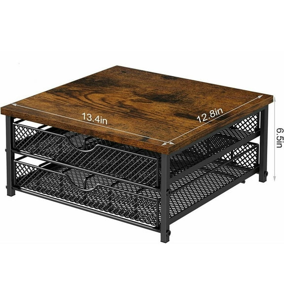 Oumilen 2-Tier Coffee Organizer for K Cup, 72 Pods Drawer with Sliding Baskets in Black