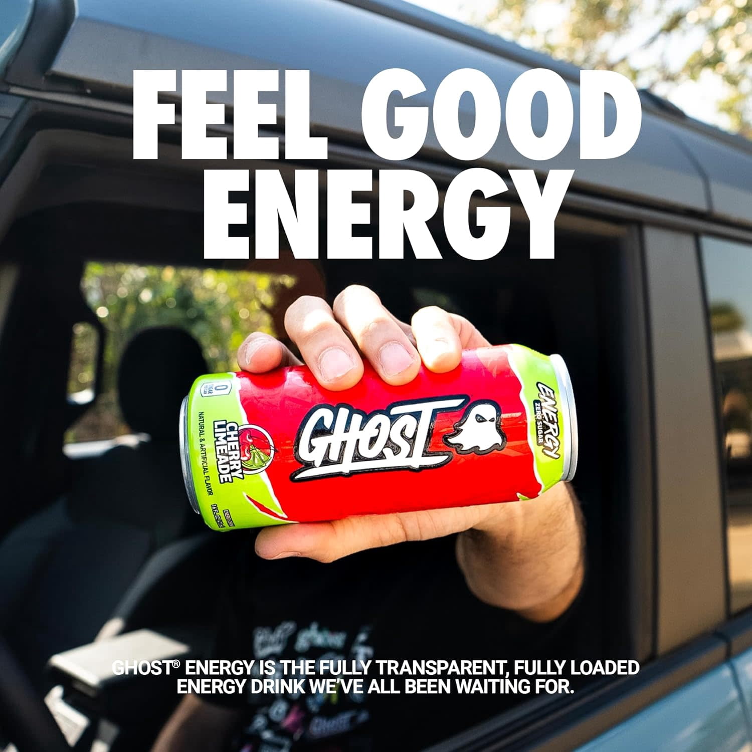 GHOST® ENERGY Zero Sugars Energy Drink, Cherry Limeade, 200mg Natural Caffeine, 16 fl oz Can
