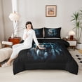 thumbnail image 4 of Castle Fairy Wolf Wildlife Queen Comforter Set Female Men,Starry Sky Bedding Comforter Set, 4 of 8