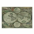 thumbnail image 1 of World Map Cutting Board, Antique Design with Renaissance Continents and Hemispheres Vintage Art, Decorative Tempered Glass Cutting and Serving Board, Small Size, Multicolor, by Ambesonne, 1 of 1