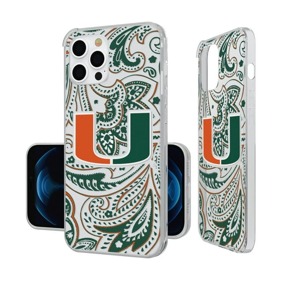 Miami Hurricanes iPhone Paisley Design Clear Case
