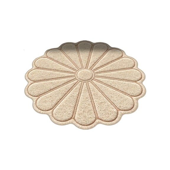 Cute Flower Shaped Round Soft Floral Area Rugs for Living Room Girls Bedroom Carpet Nonslip Indoor Mat for Kitchen Nursery Playroom Rug, Round -24"X24", Khaki