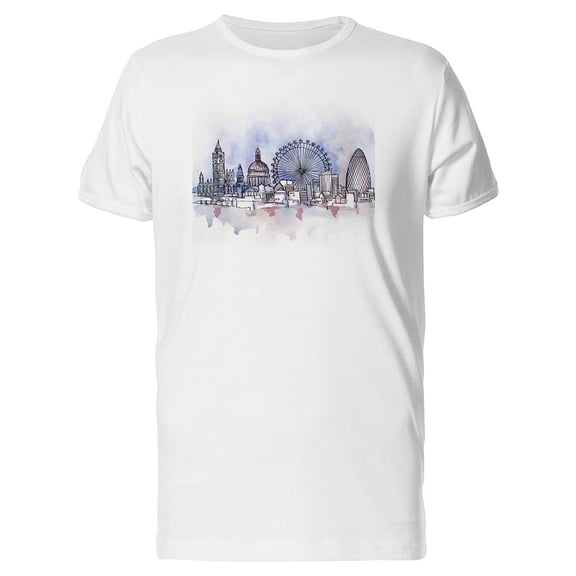 Lovely Watercolor London City Tee Men's -Image by Shutterstock