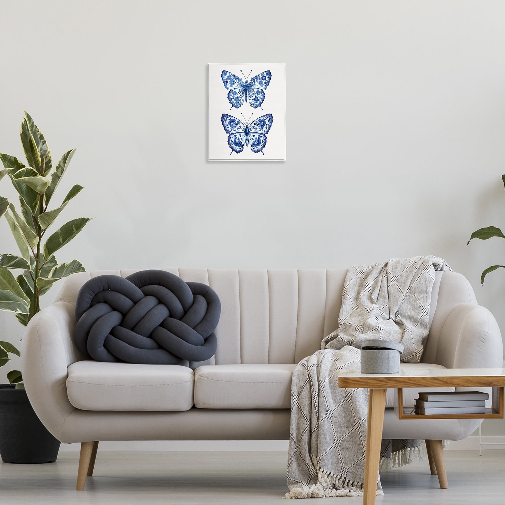 Ornate Toile Pattern Butterflies Wall Plaque Art, design by Lettered and Lined