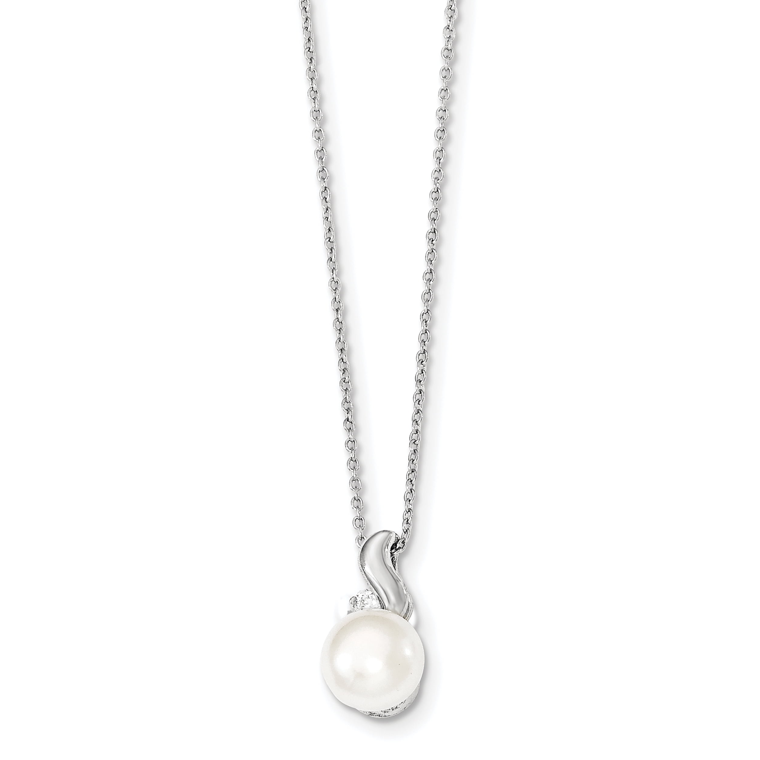 925 Sterling Silver Brushed Cubic Zirconia Slide Pendant