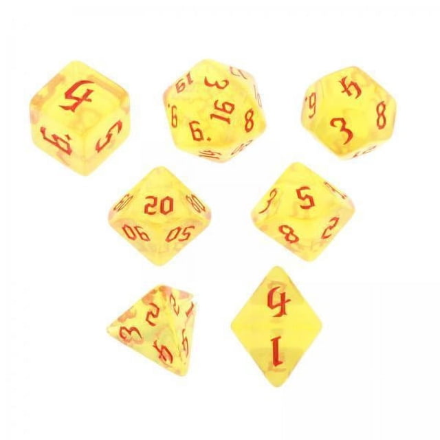 Juguetes de dados,Juego de dados acrílicos de colores y números multifacéticos de 7 piezas,Juguete de dados digitales de múltiples carasJuegos familiares para fiestas,Juego de dados