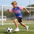 thumbnail image 6 of ITSAME Boys Football Athletic Outfits 2 Piece Short Sleeve Top and Shorts Soccer Uniform Set Pink Size 13, 6 of 8
