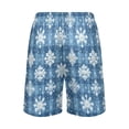 thumbnail image 3 of Men's Pajama Shorts Bottoms with Pockets Soft Lightweight Lounge Sleep Wear Snowflakes on Checkerboard, 3 of 6