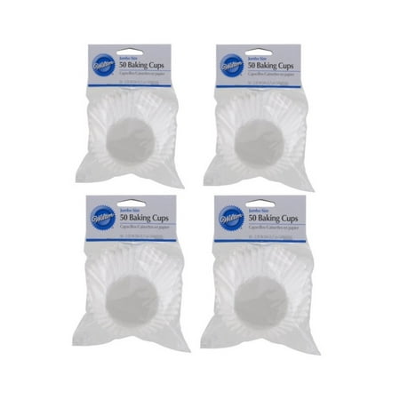 (4 Pack) Wilton Jumbo Cupcake Liners, White, 50 ct.