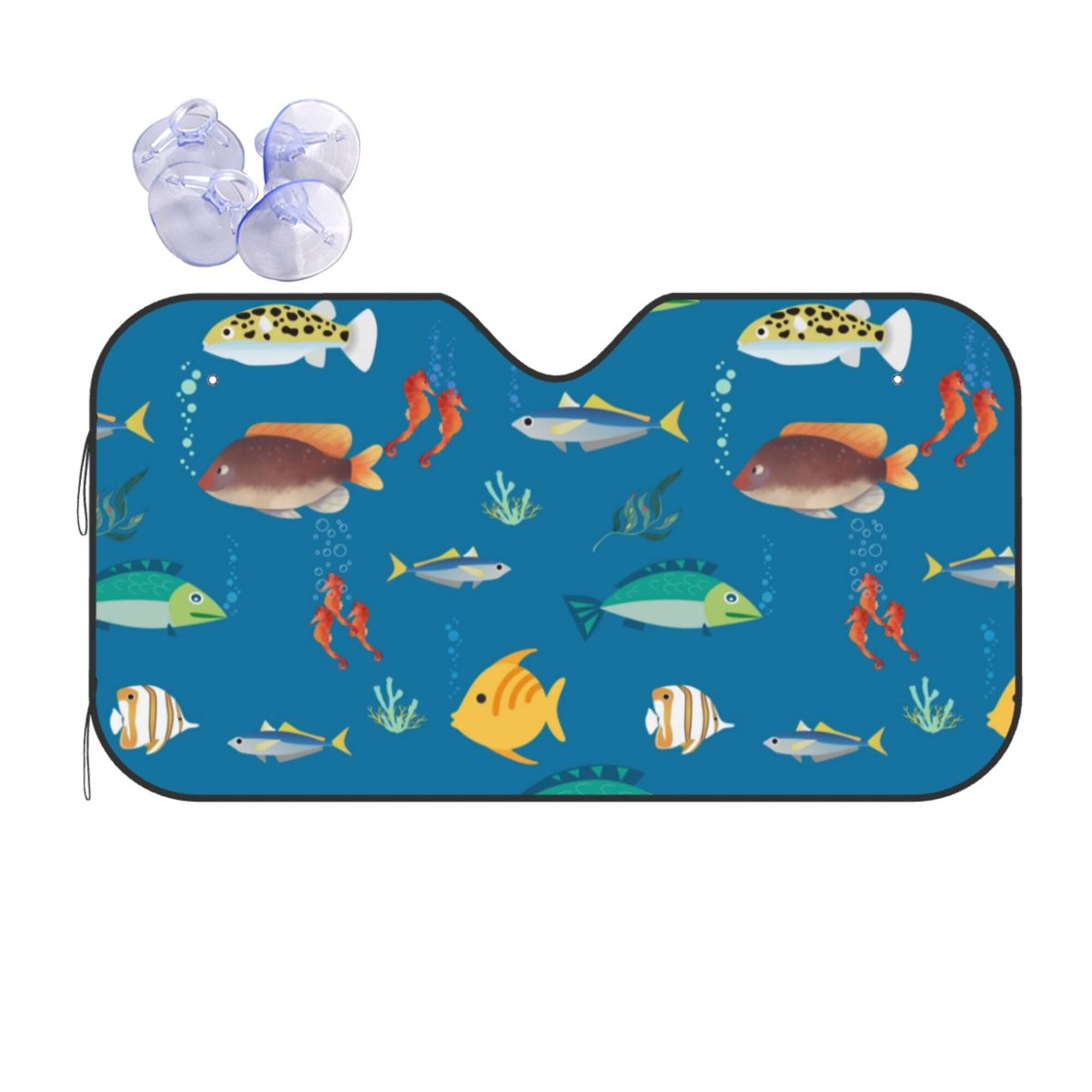 XMXY Car Sun Shade Windshield, Cartoon Sea Creatures Automotive Front ...