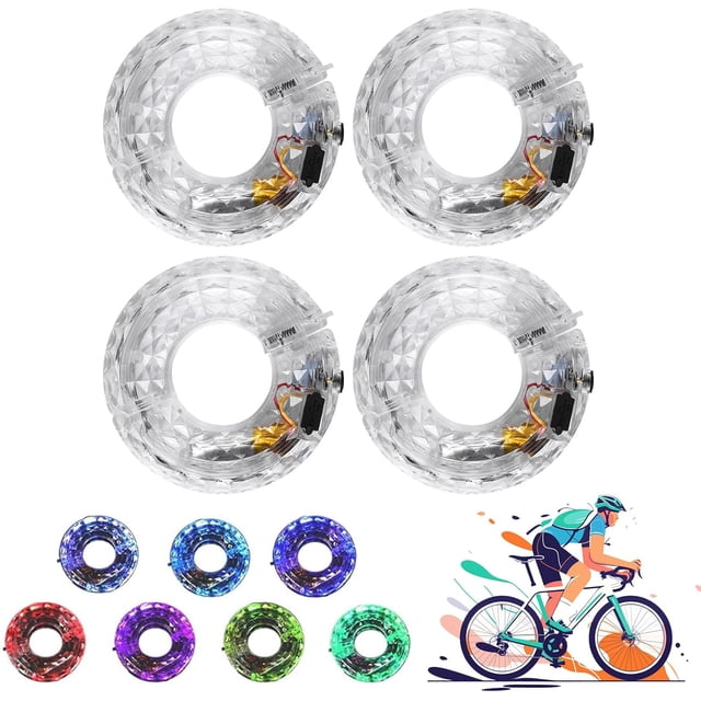 LED Cycling Wheel Hub Light for Night Riding, New Bike Wheel Lights Rechargeable, 7 Colors, 18 Model, Smart Sensor, Waterproof