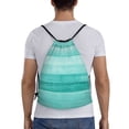 thumbnail image 2 of Bingfone Teal Turquoise Drawstrings Backpacks Bags For Men Women Gym Drawstrings Bag, 2 of 9