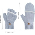 thumbnail image 2 of Winter Fingerless Gloves Mittens for Women Men Warm Wool Knitted Convertible Flip Top Mittens for Cold Weather, 2 of 6