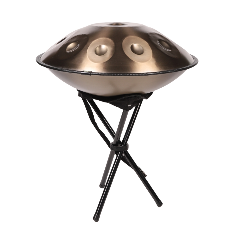 440Hz Drum in D Minor 10 Notes Handpan 22 Inche Steel drum percussion instrument with soft bag(Gold 10notes)