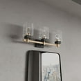 thumbnail image 2 of Aiwen Bathroom Vanity Light Fixtures, 3 Light Modern Vanity Lighting with Clear Glass Shade, 20.08 in Vintage Black and Gold Wall Light Over Mirror, Bathroom Lighting, 2 of 7
