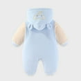 thumbnail image 3 of WOYY Newborn Boys Fleece Jumpsuit Cartoon Long Sleeve Hooded Romper Winter Warm Playsuit, 3 of 3