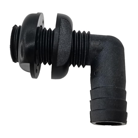 Kuntesetty Boat Marine 3/4" inch 90 Degree thru Hull (Black) Bilge Pump Drain Fitting Spare